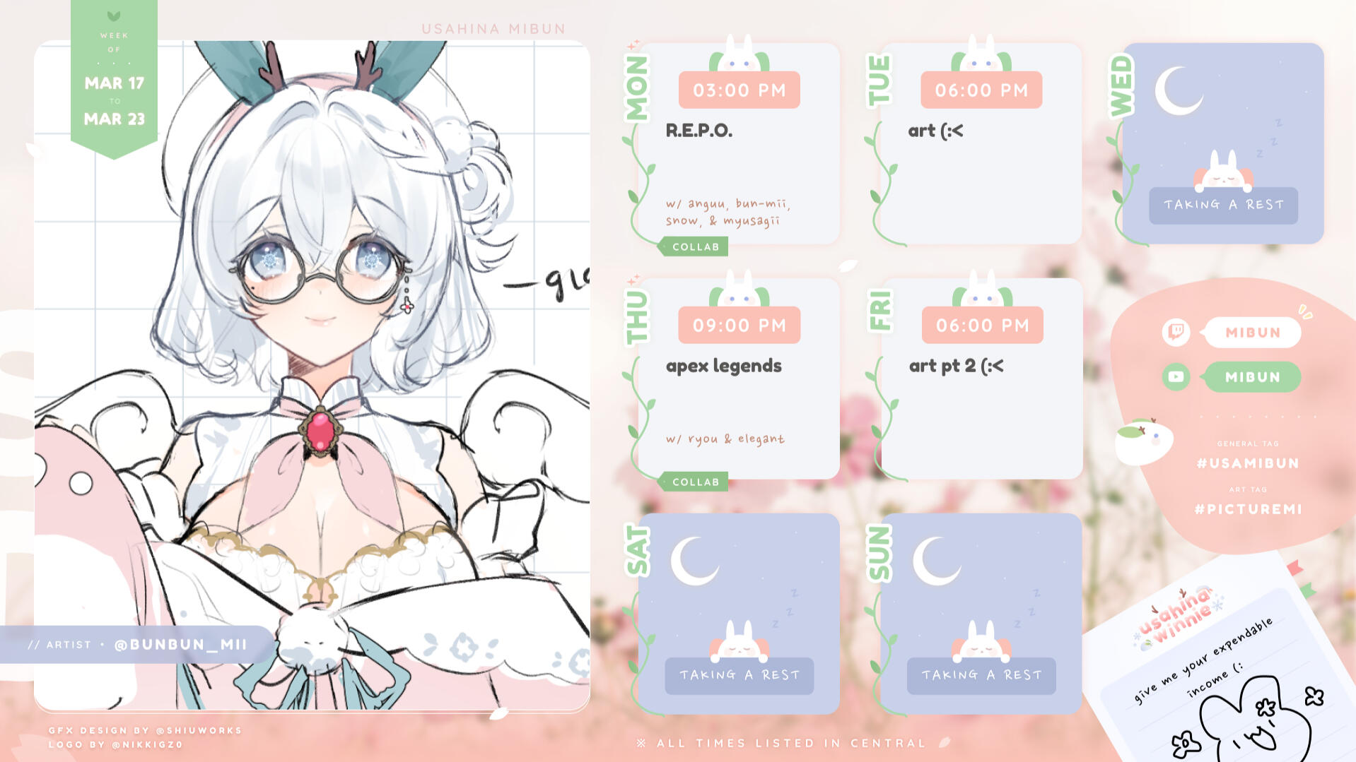 weekly schedule